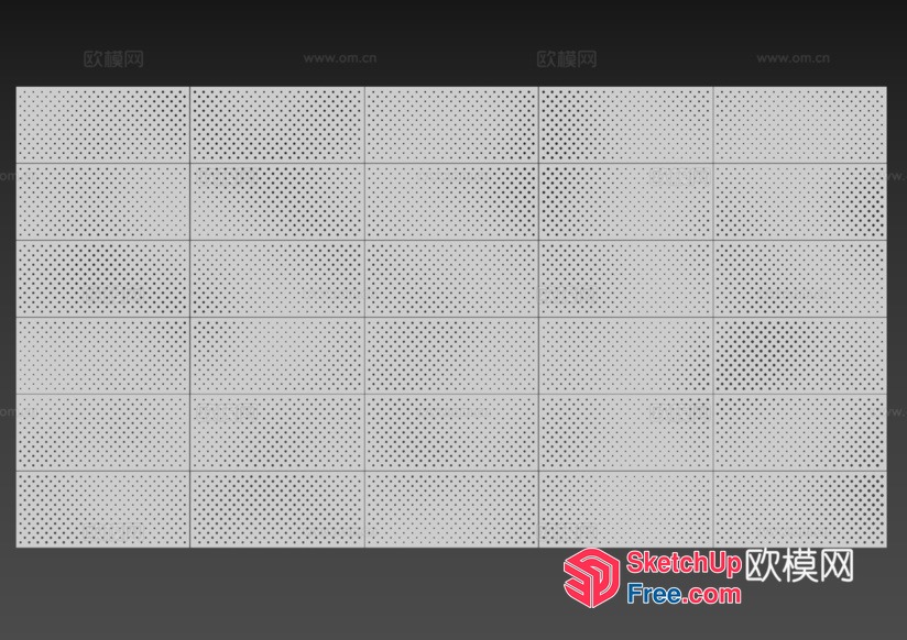 A Grid Of Rectangular Panels With Small Holes 3D SketchUp File