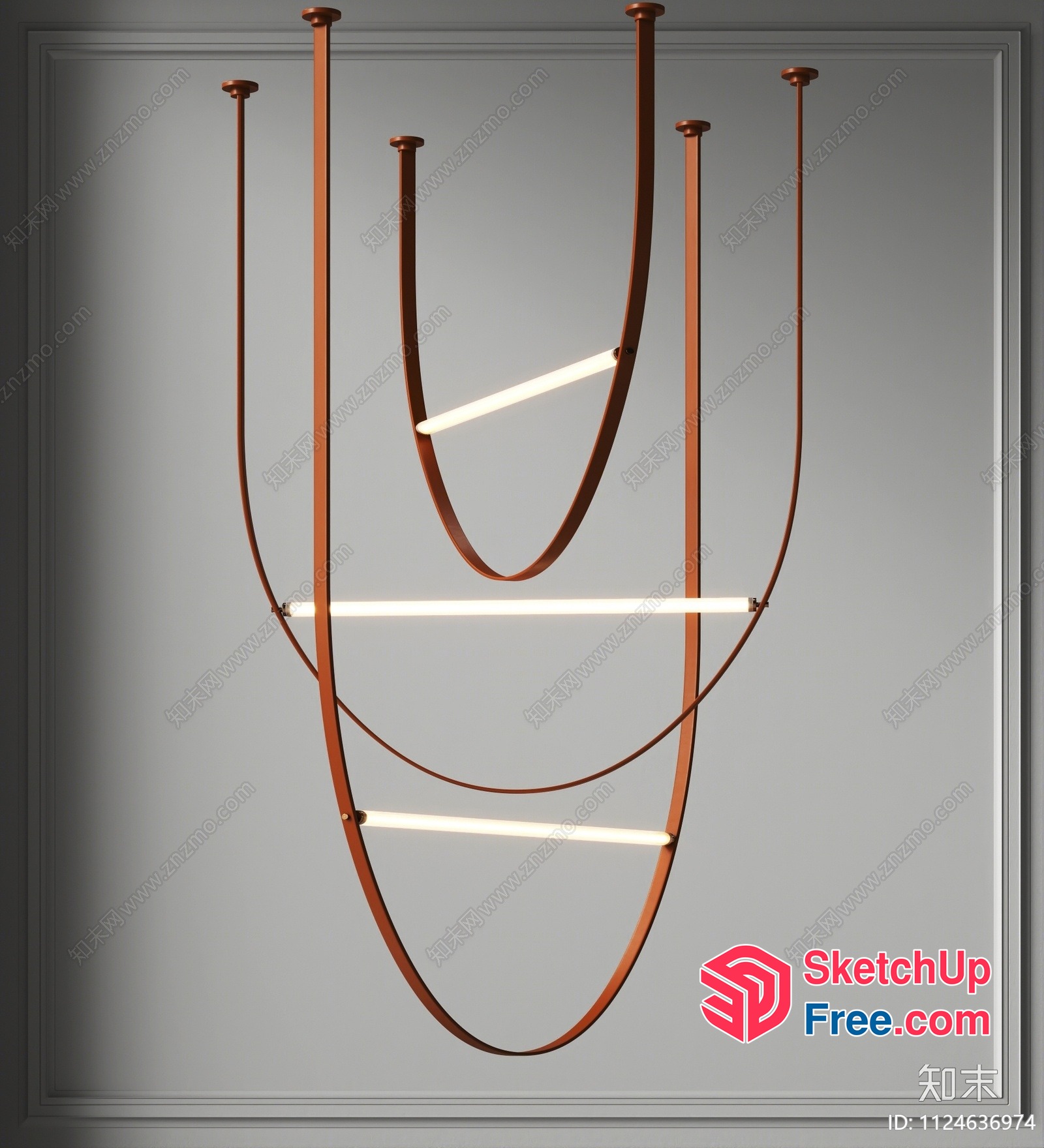 Elegant Modern Stairway Lighting Fixture 3D SketchUp File