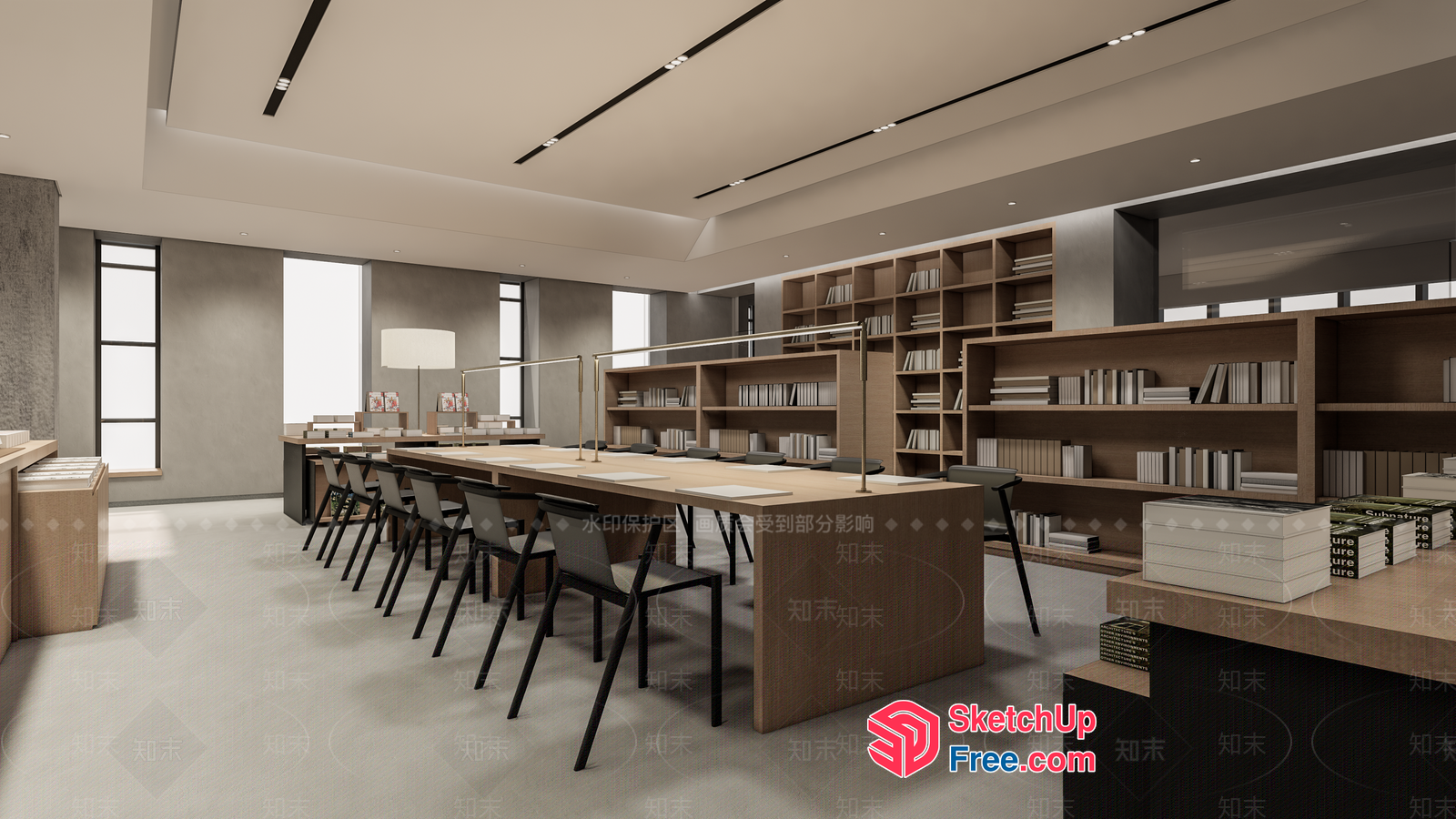 Modern Office Library Interior Design 3D SketchUp File