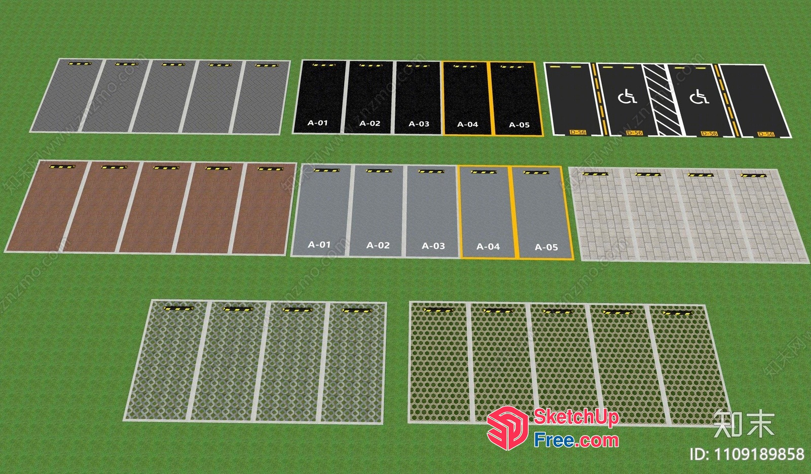 Parking Lot Decorative Patterns 3D SketchUp File