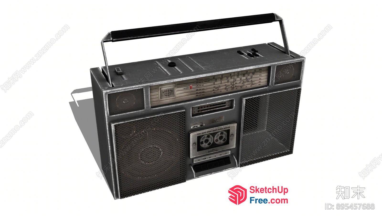 Old-Style Boombox With Radio And Cassette Player 3D SketchUp File