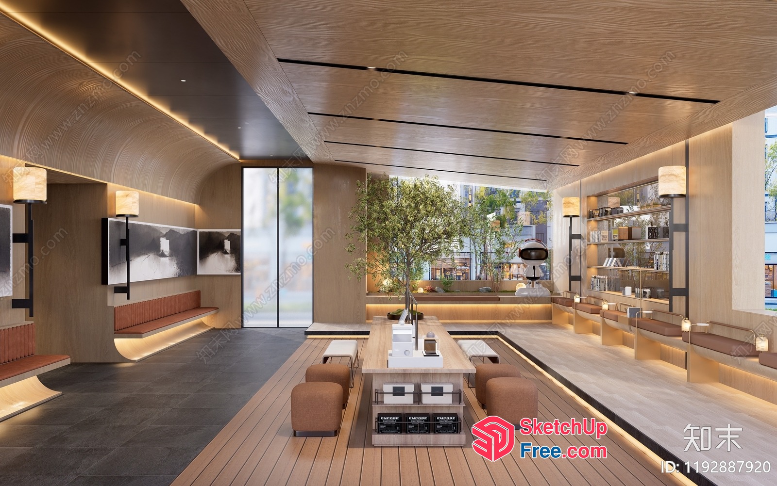 Modern Wood-Panelled Interior Design 3D SketchUp File