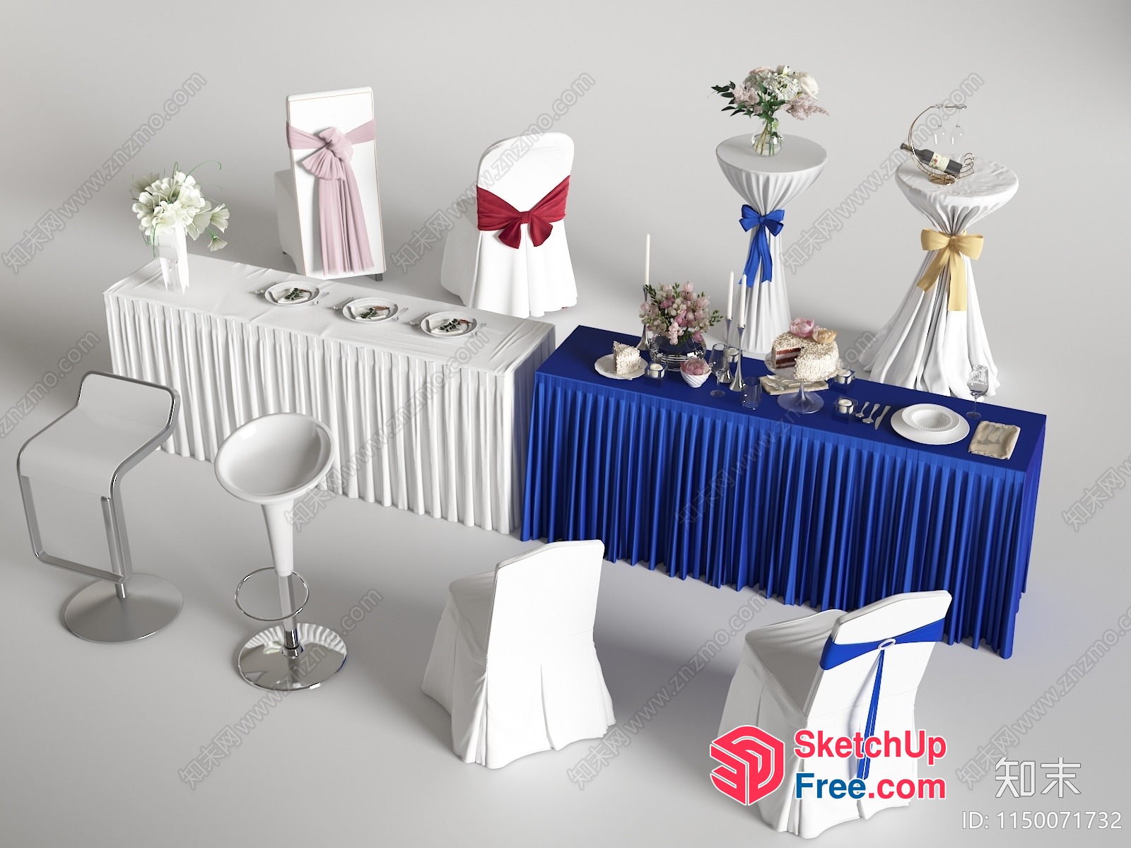Elegant Table And Chair Decorations 3D SketchUp File