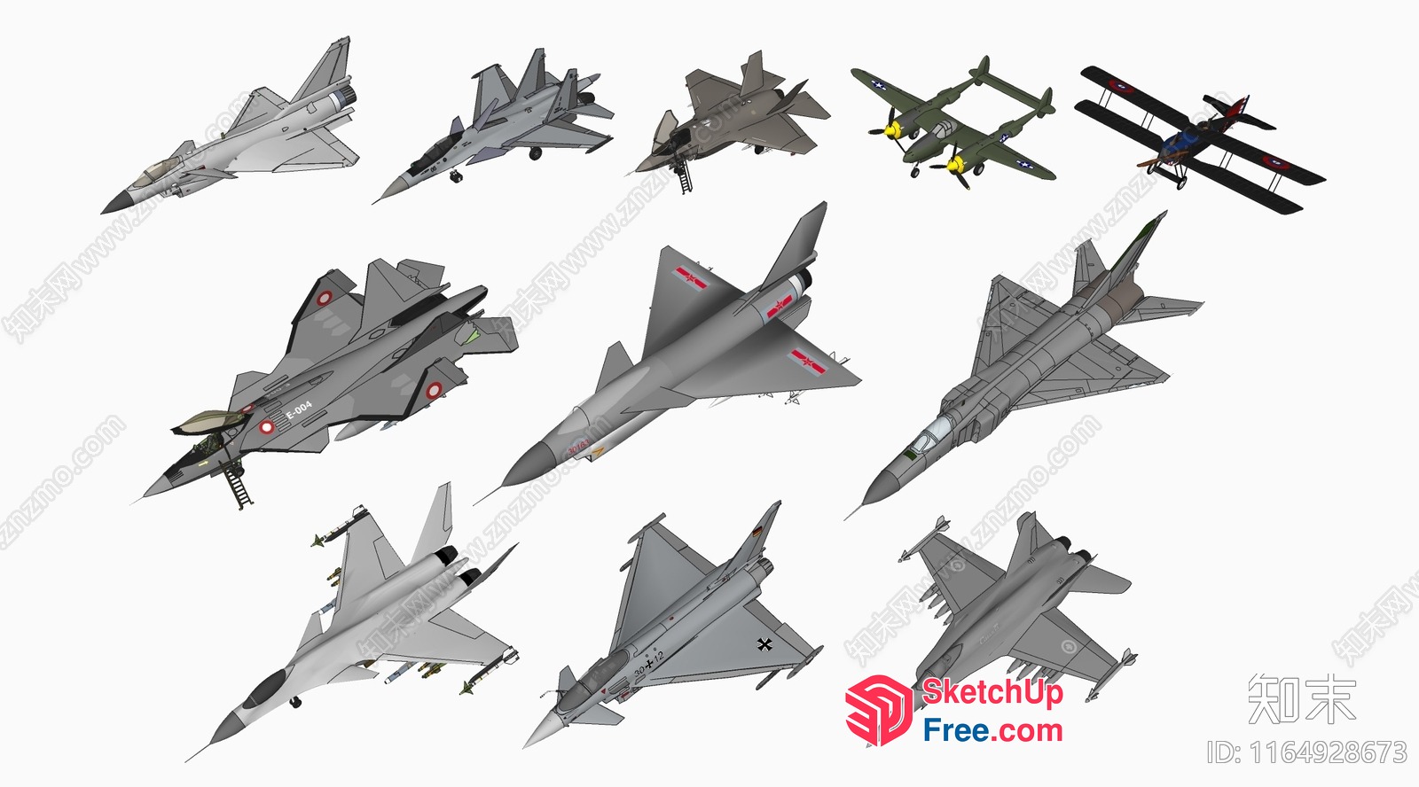 Fighter Jets And Small Planes 3D SketchUp File