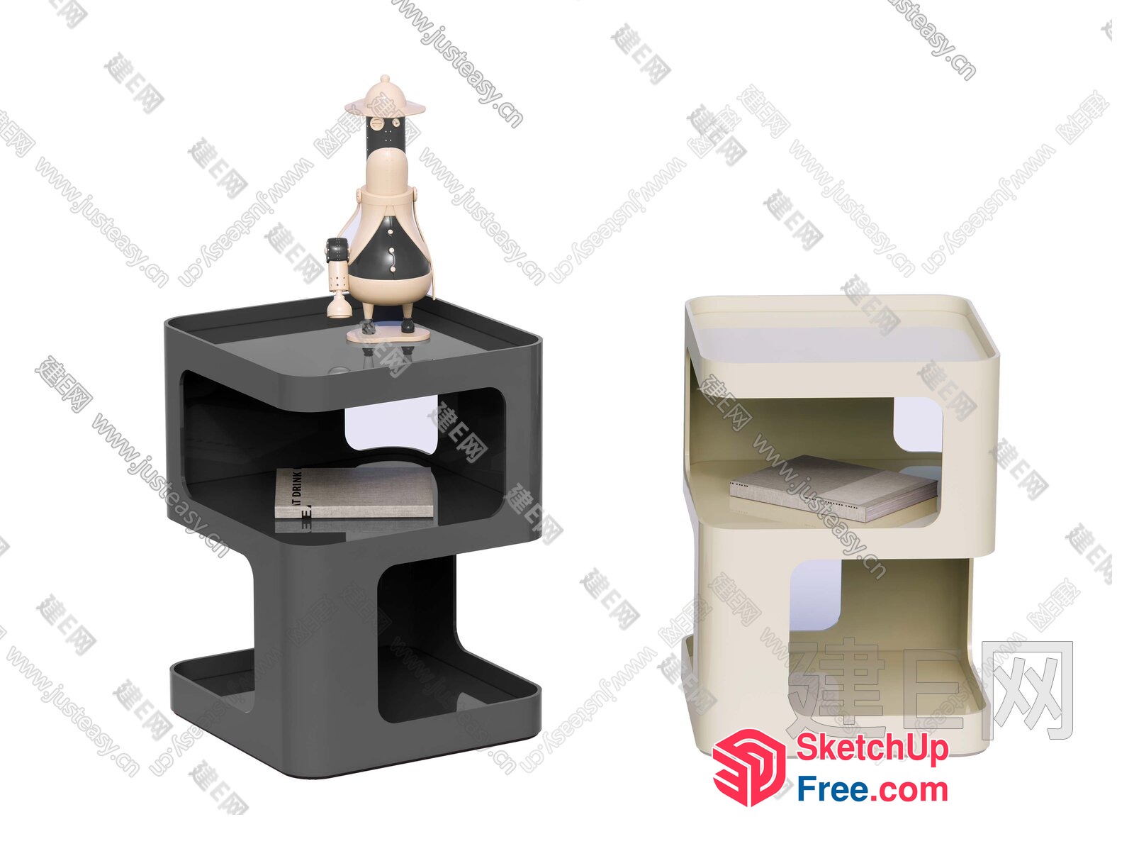 Modern Side Table With Storage 3D SketchUp File