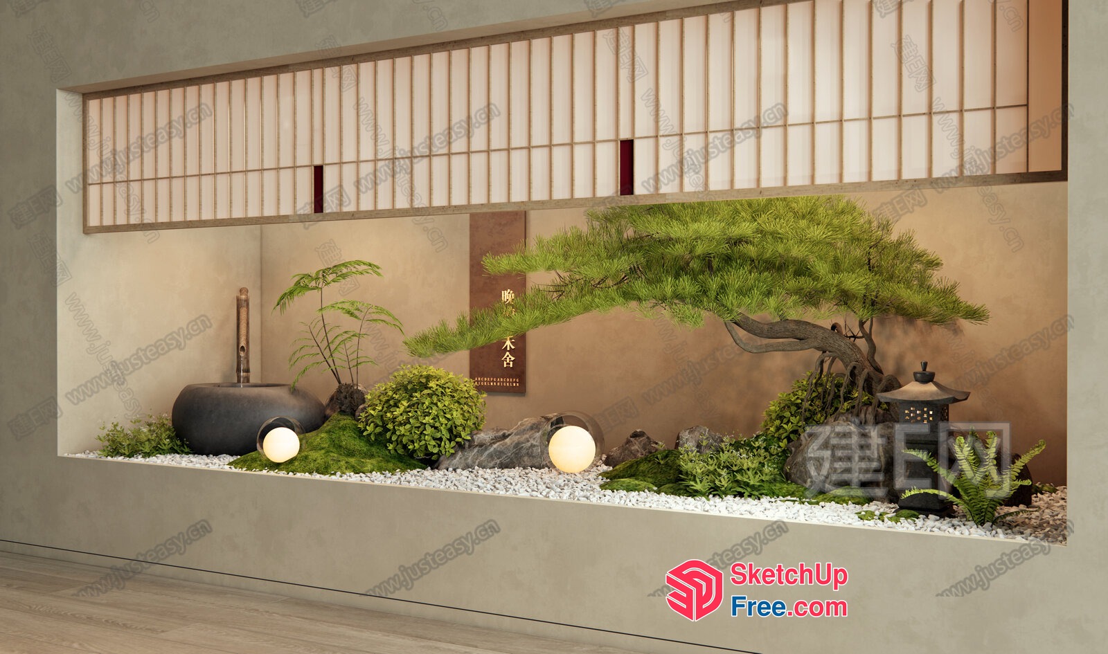 Serene Japanese-Inspired Oasis 3D SketchUp File
