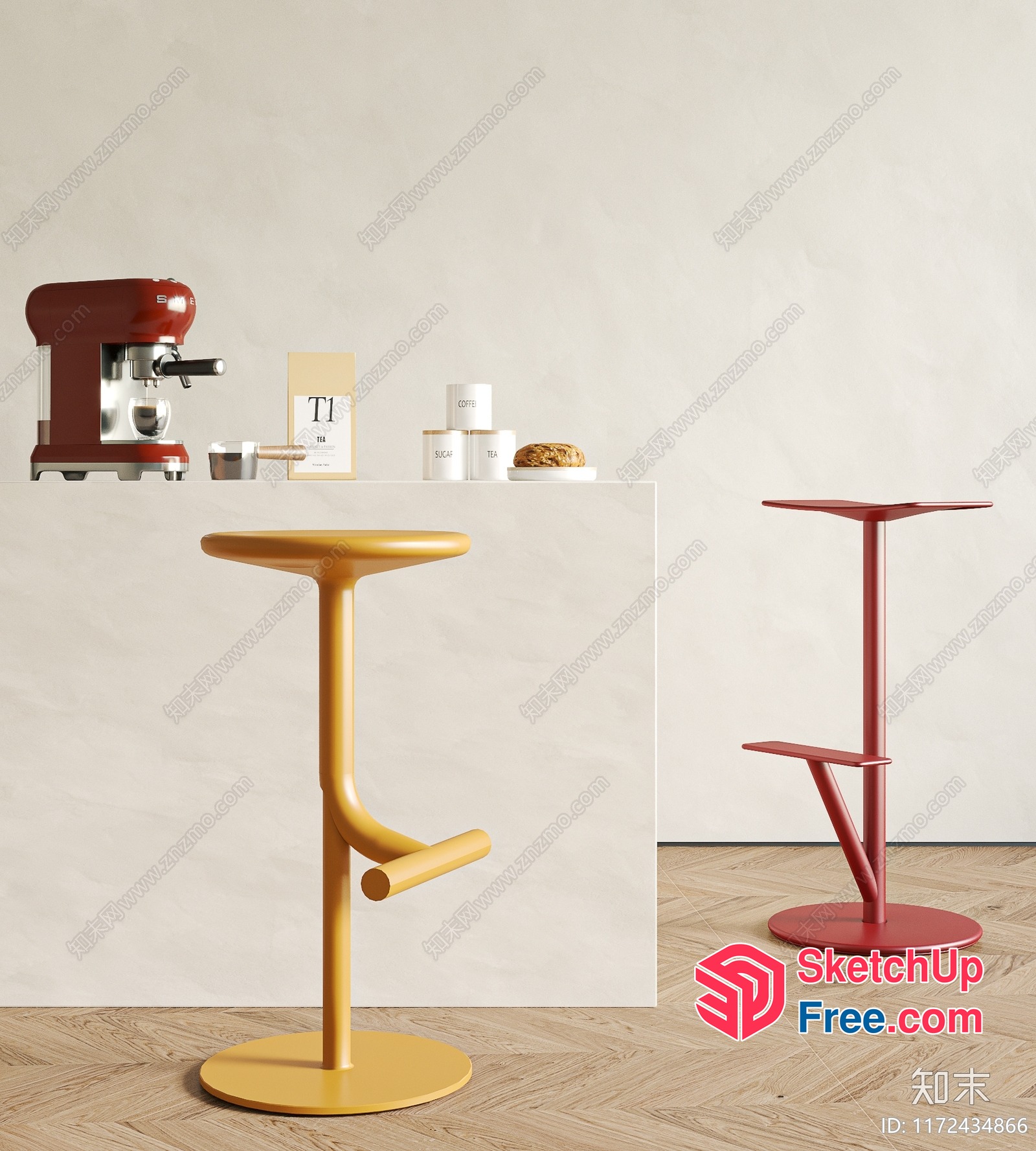 Modern Kitchen And Dining Space 3D SketchUp File