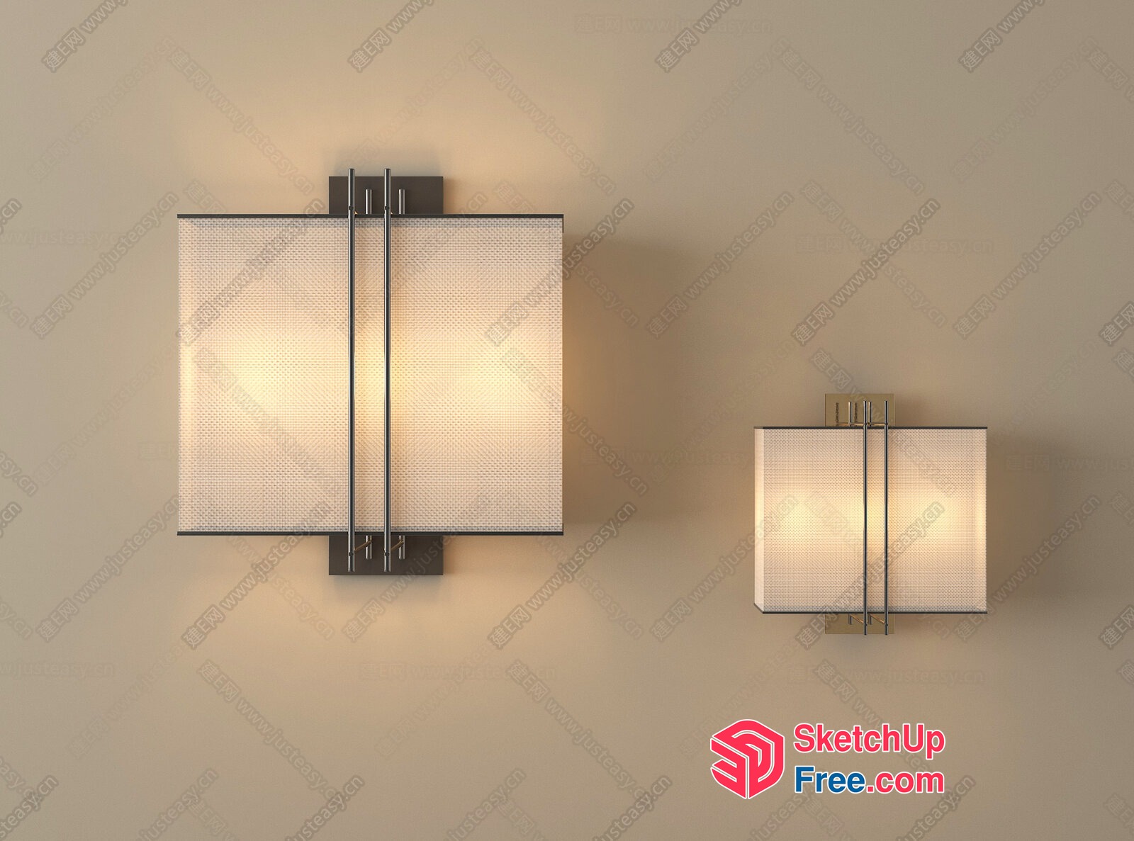 Square Modern Wall Light Sconces 3D SketchUp File