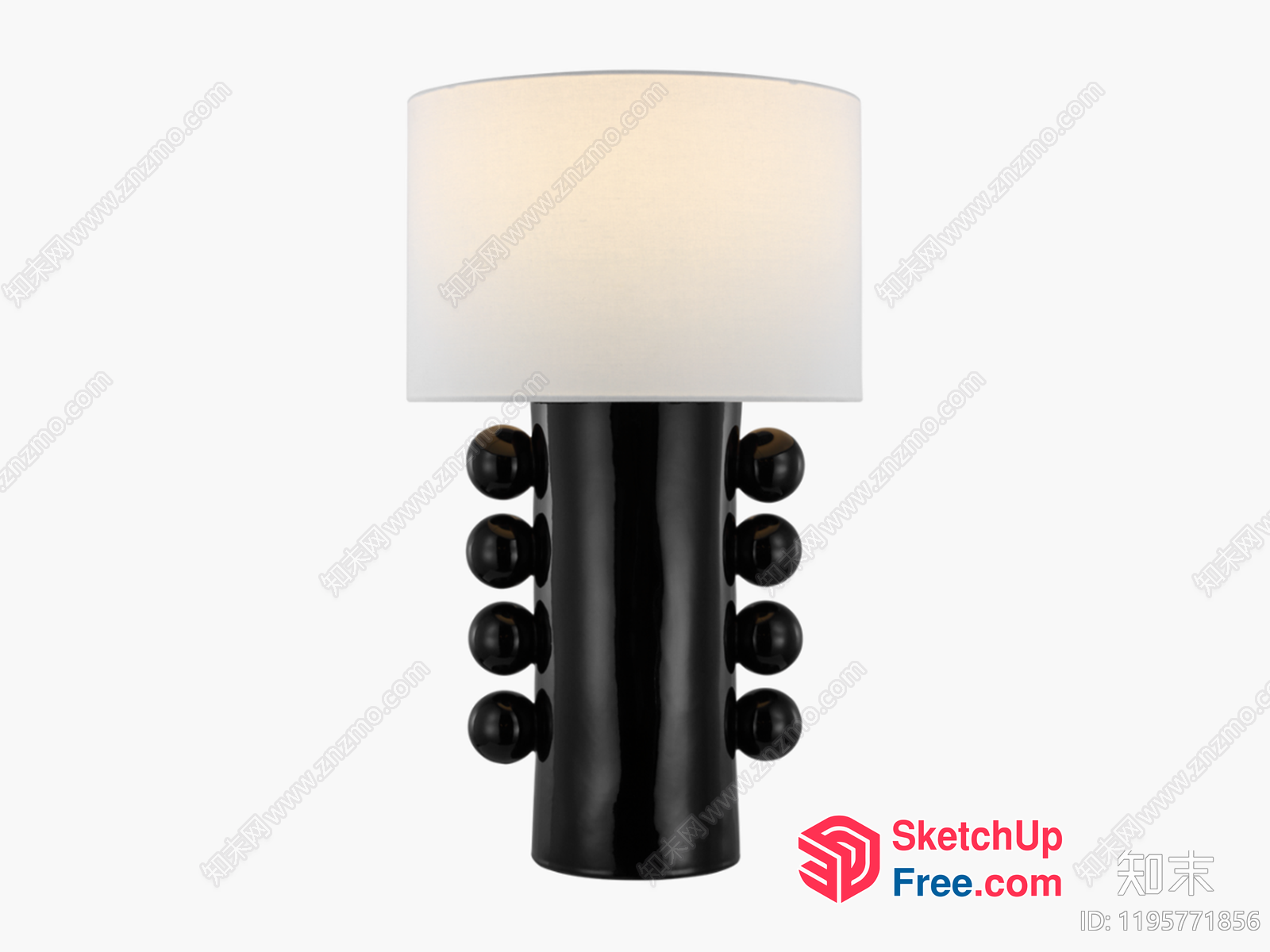 Modern Black And White Table Lamp With Unique Design 3D SketchUp File