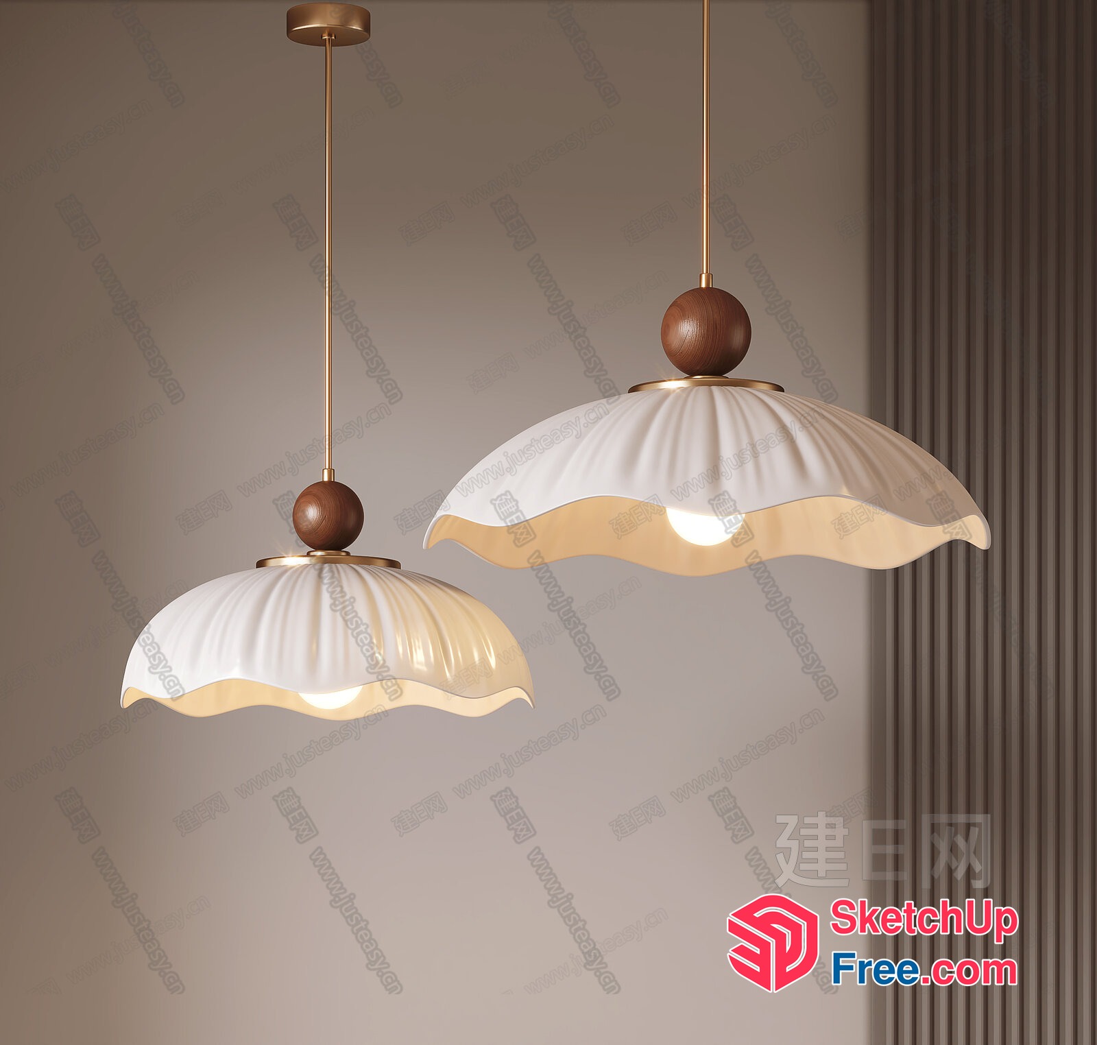 Elegant Ceiling Light Fixtures With Distinctive Design 3D SketchUp File