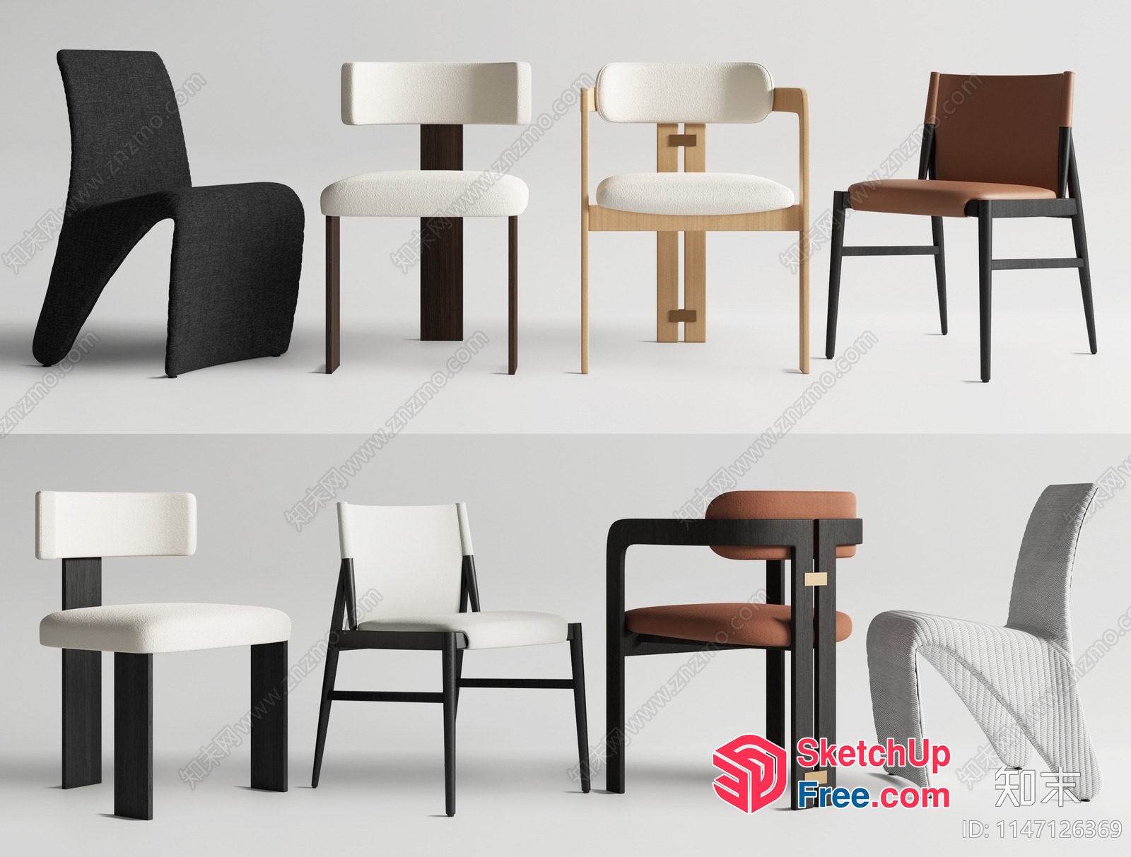 Elegant Chairs For Various Rooms 3D SketchUp File