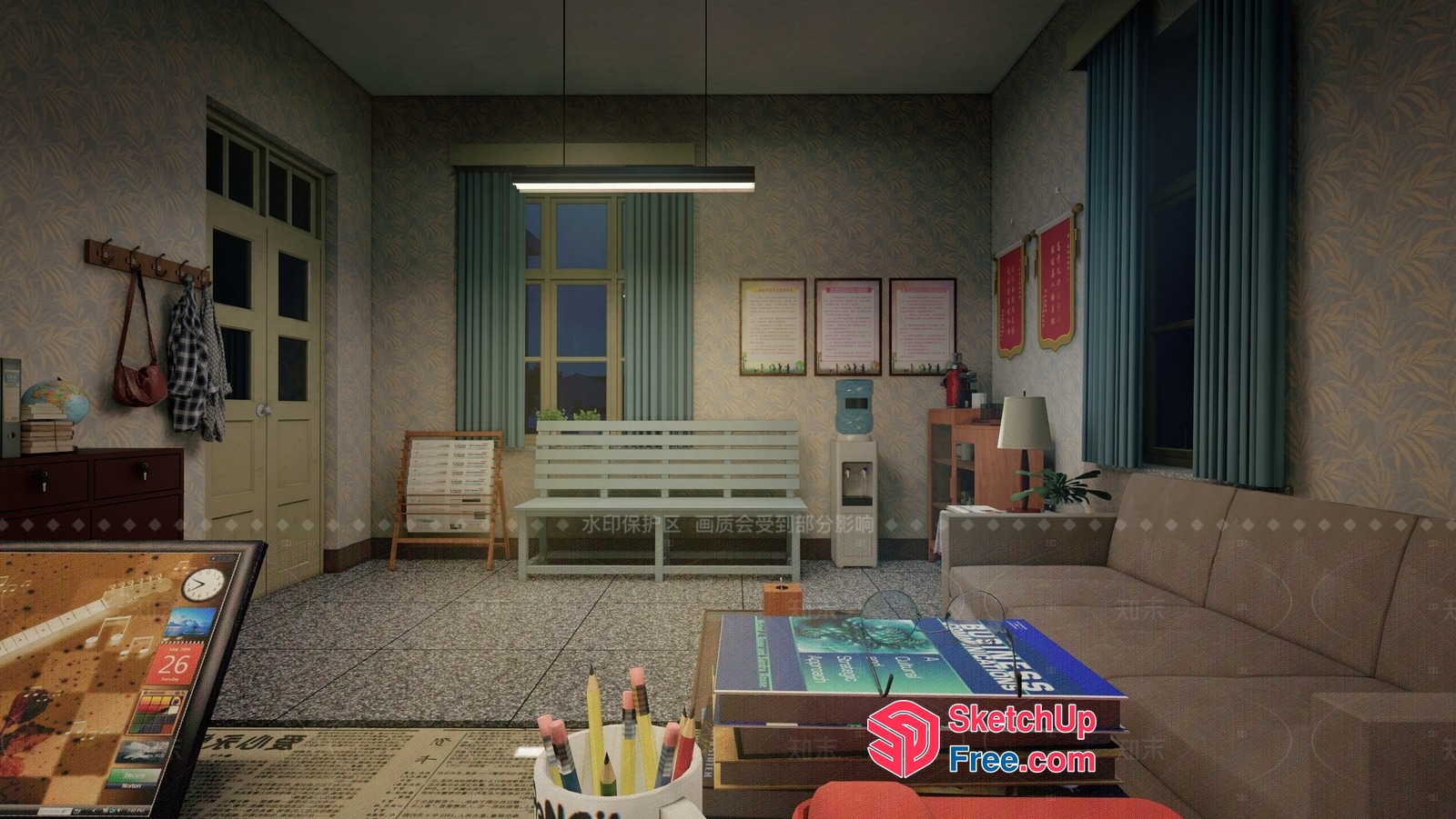 Cozy Living Room With Classic Furniture And Decor 3D SketchUp File