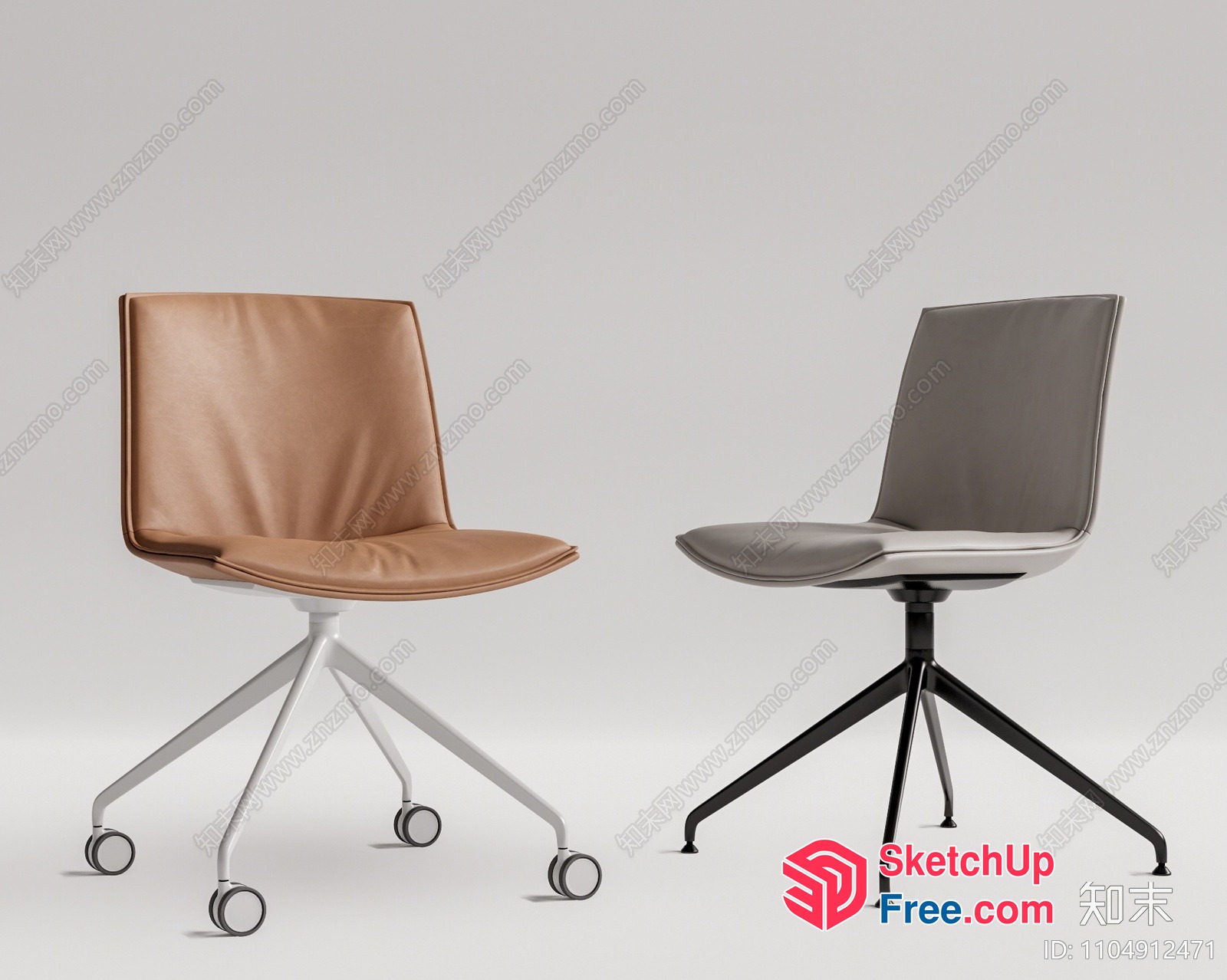 Modern Office Chairs With Wheels 3D SketchUp File