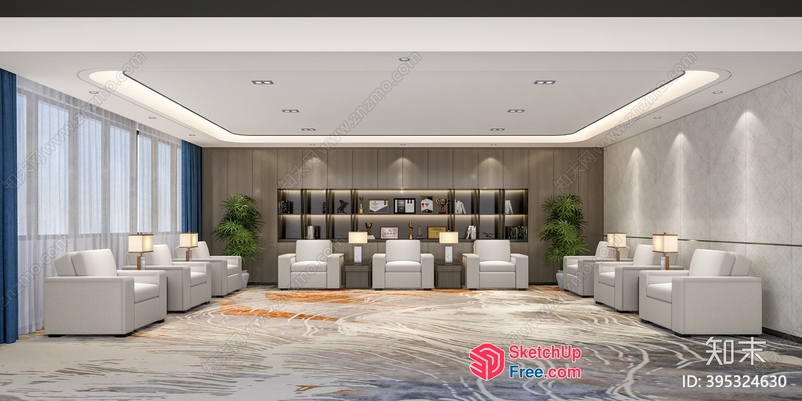 Modern Elegant Interior Office Space 3D SketchUp File