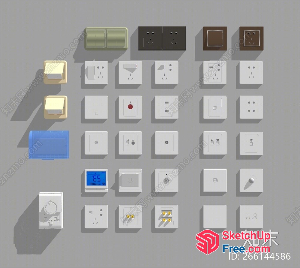 Various Electrical Outlets And Switches 3D SketchUp File