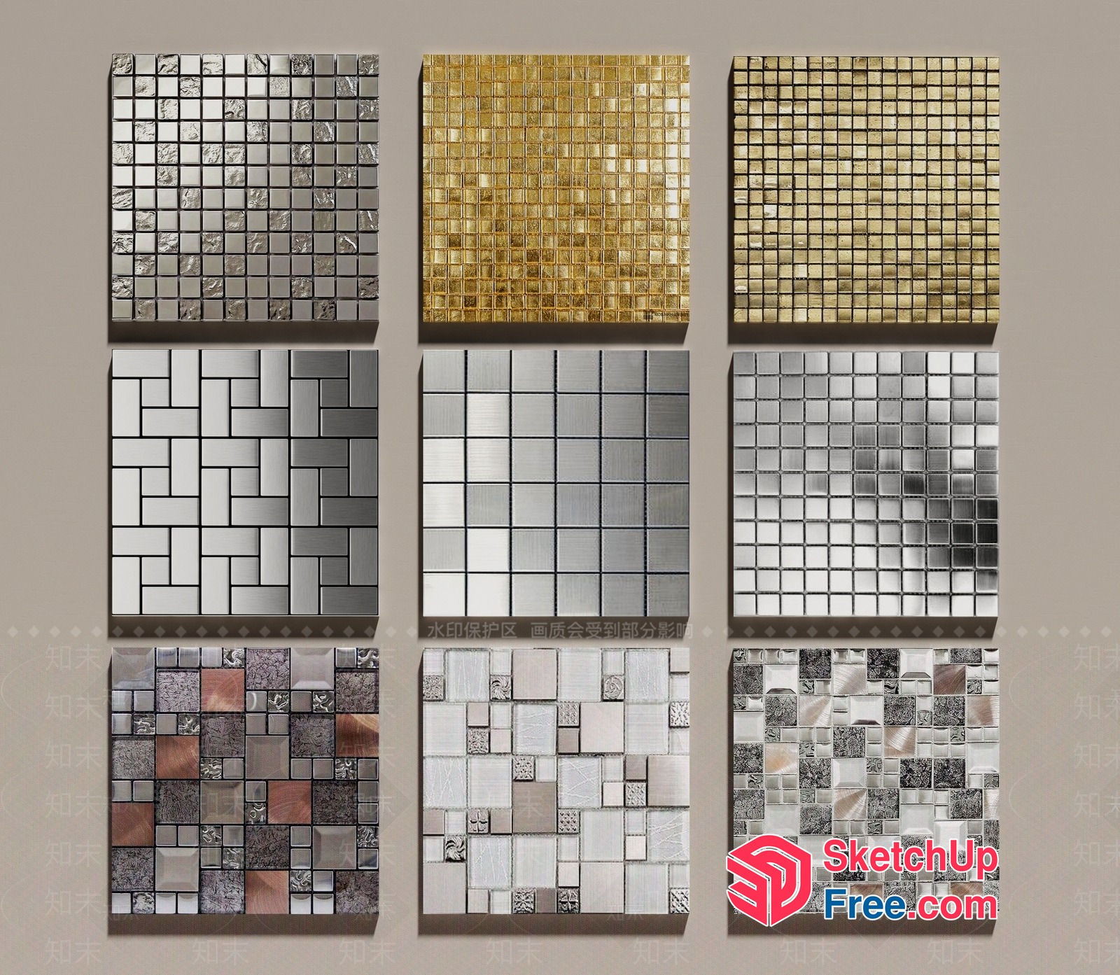 Mosaic Tile Arrangements 3D SketchUp File