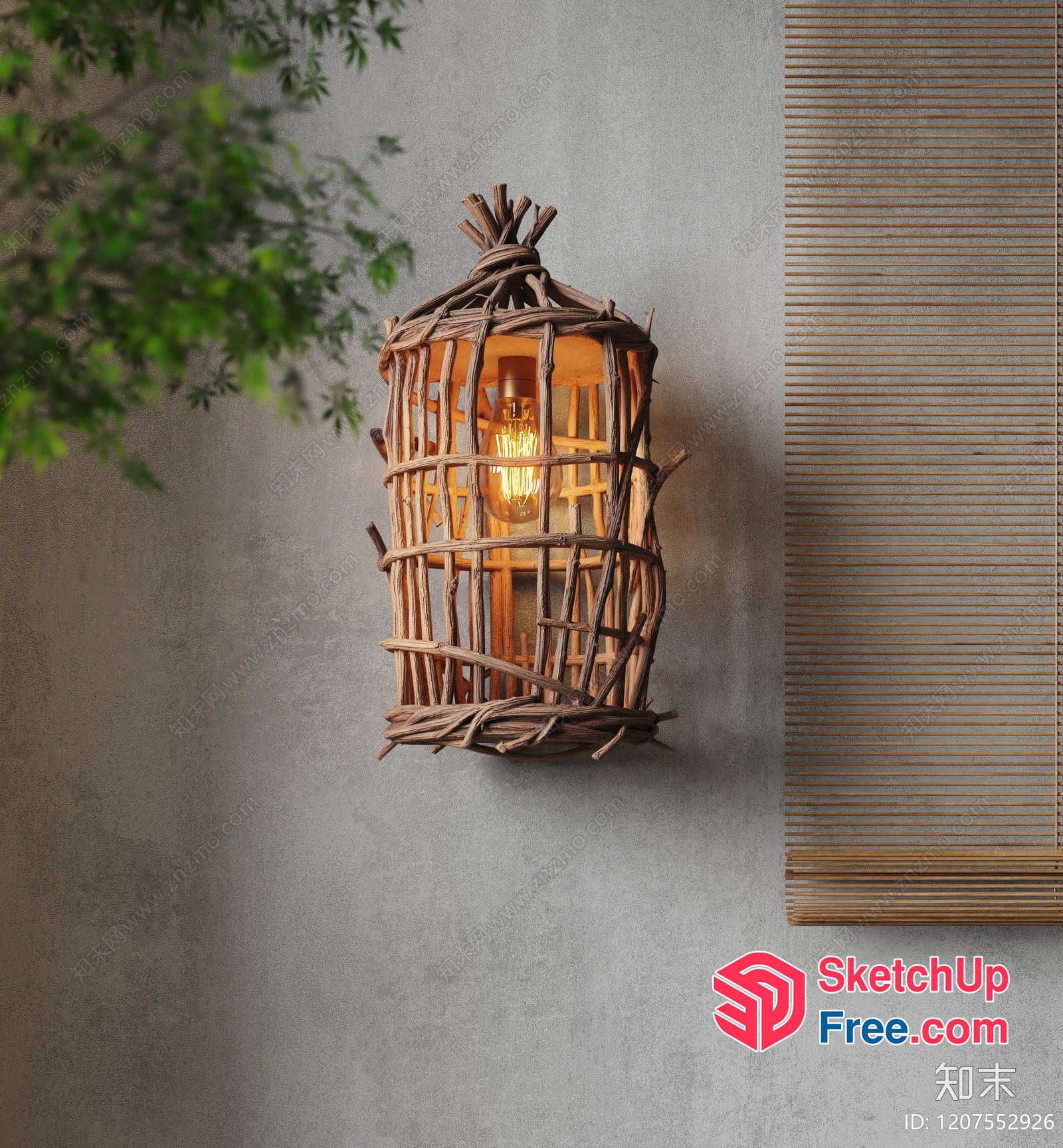 Elegant Wabi-Sabi Style Wall Lamp 3D SketchUp File