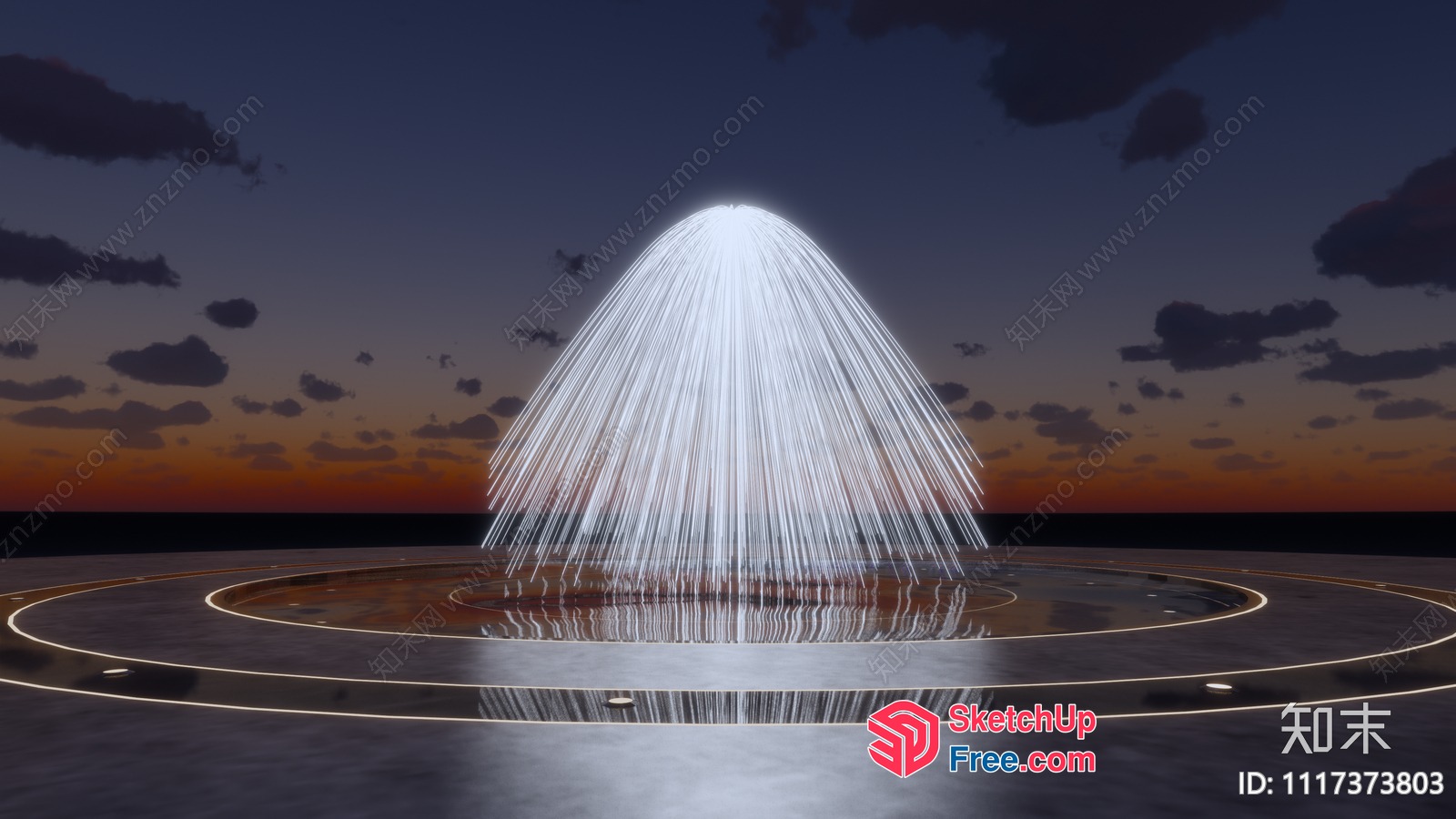 Futuristic Water Fountain 3D SketchUp File