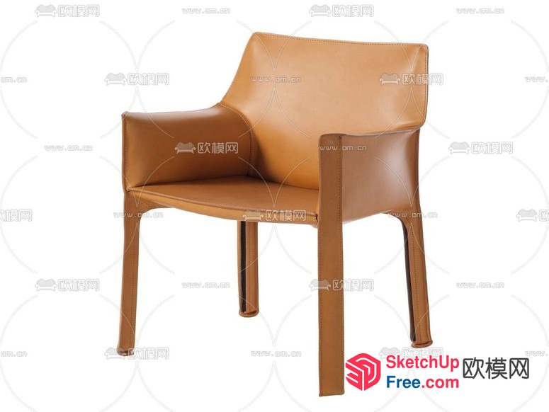 Elegant Leather Chair With Classic Design 3D SketchUp File