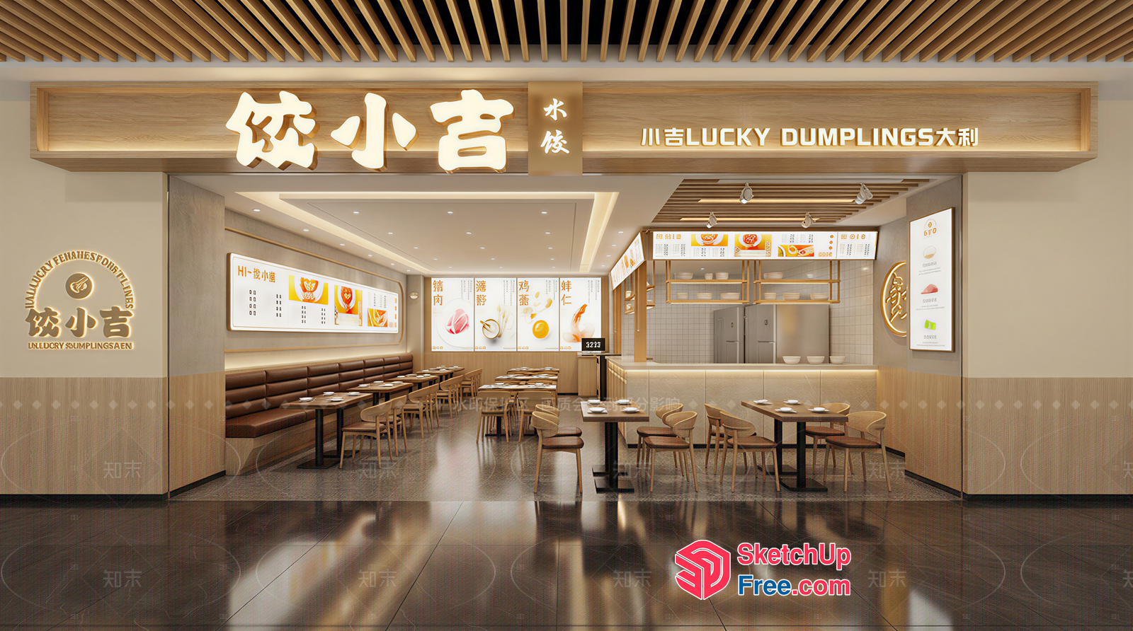 Modern Asian Fusion Restaurant 3D SketchUp File