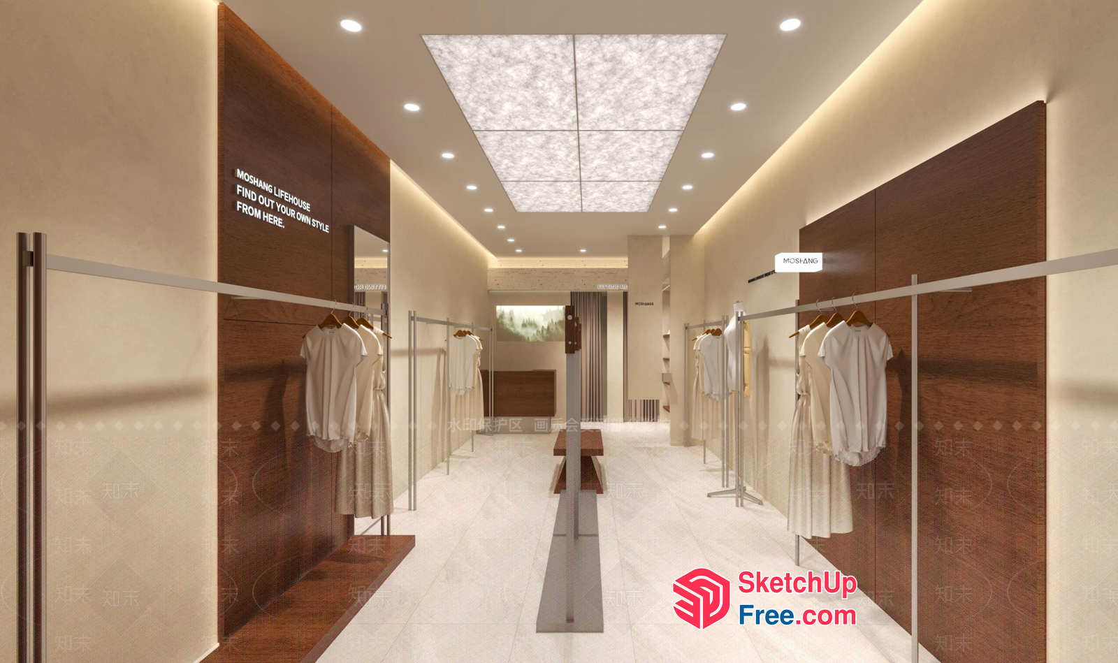 Modern And Elegant Clothing Store Interior Design 3D SketchUp File