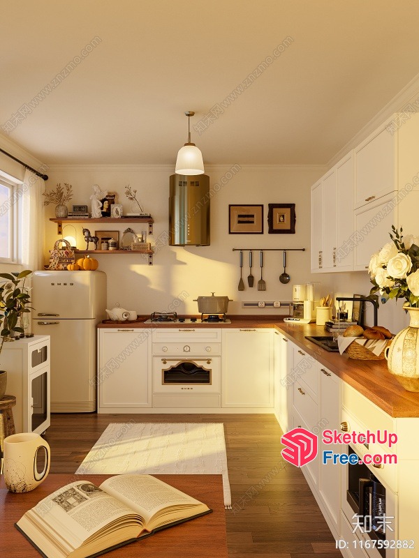 A Warm And Inviting Kitchen Interior 3D SketchUp File