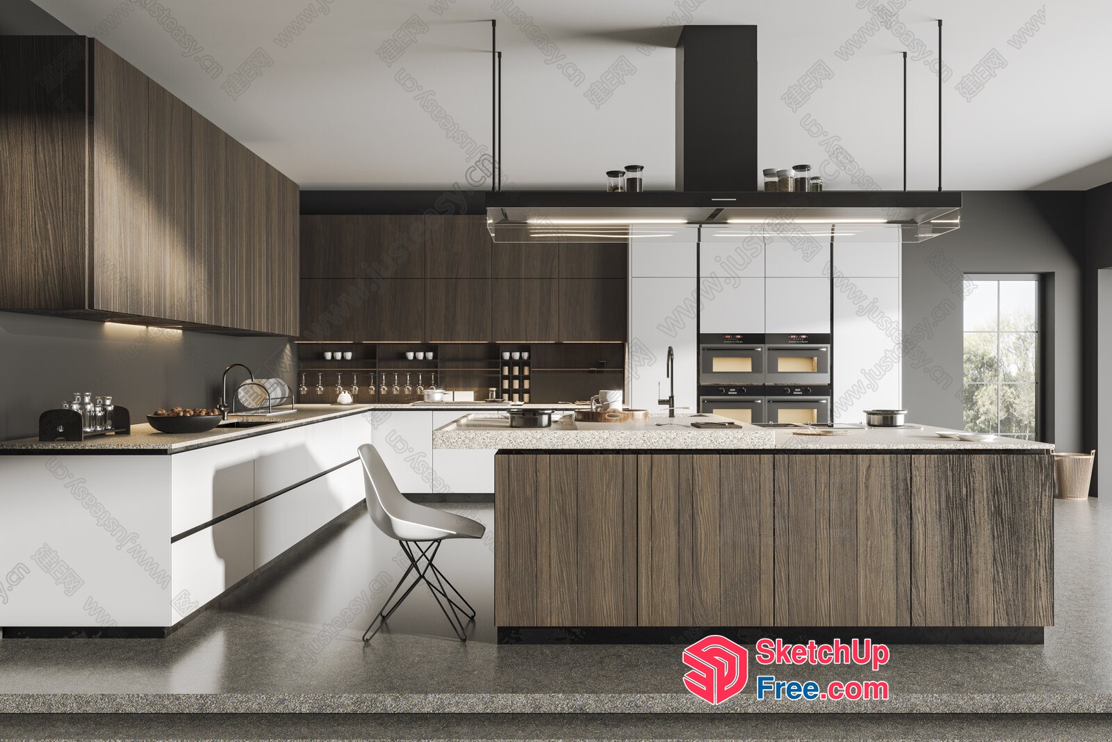 Modern Minimalist Kitchen Interior With Sleek Design 3D SketchUp File