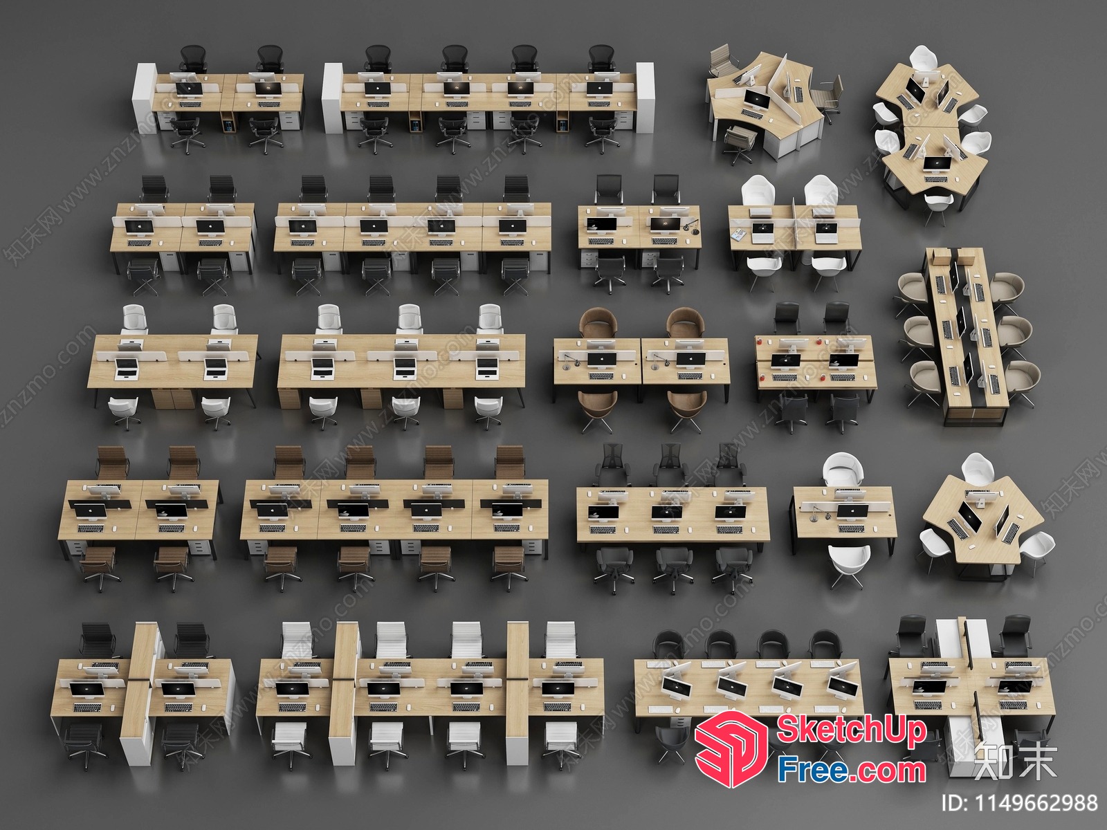Office Furniture Set 3D SketchUp File