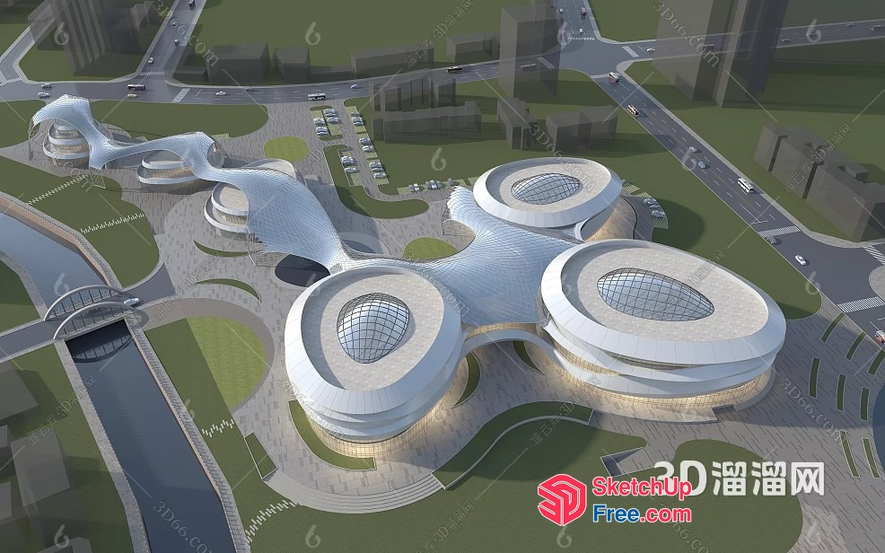 Futuristic Modern Architecture Design 3D SketchUp File