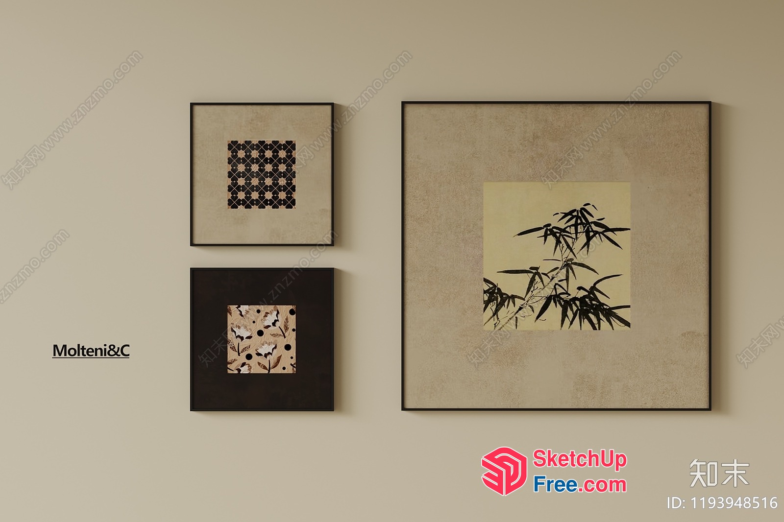 Asian-Inspired Decorative Art 3D SketchUp File