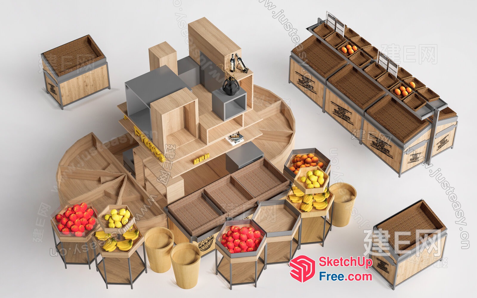 Fruit And Vegetable Display Stand 3D SketchUp File
