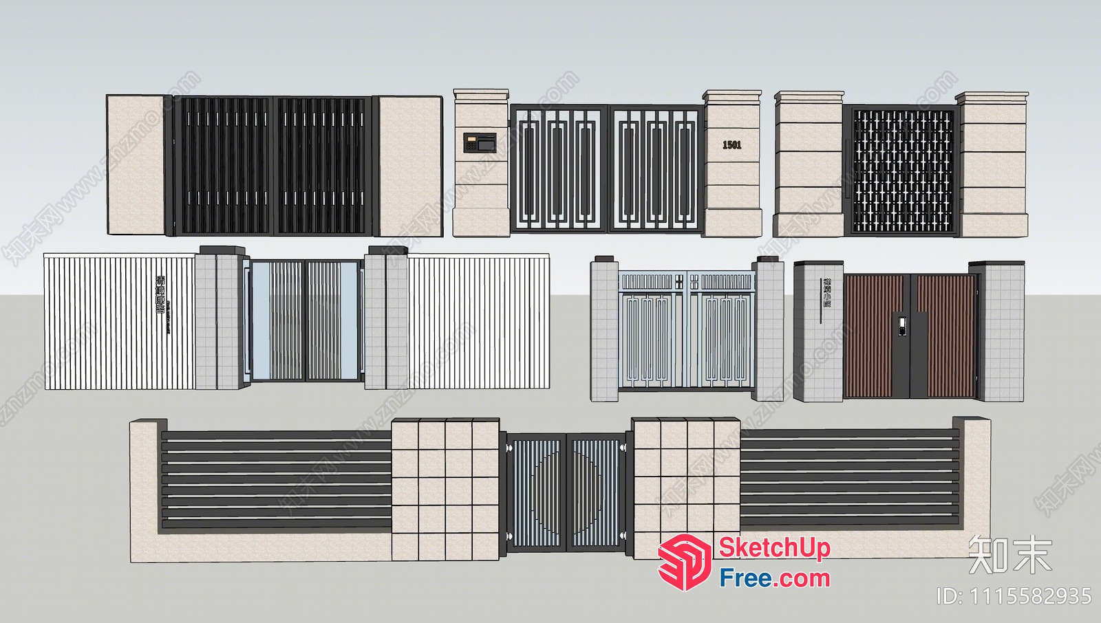 Exterior Gate Collection 3D SketchUp File