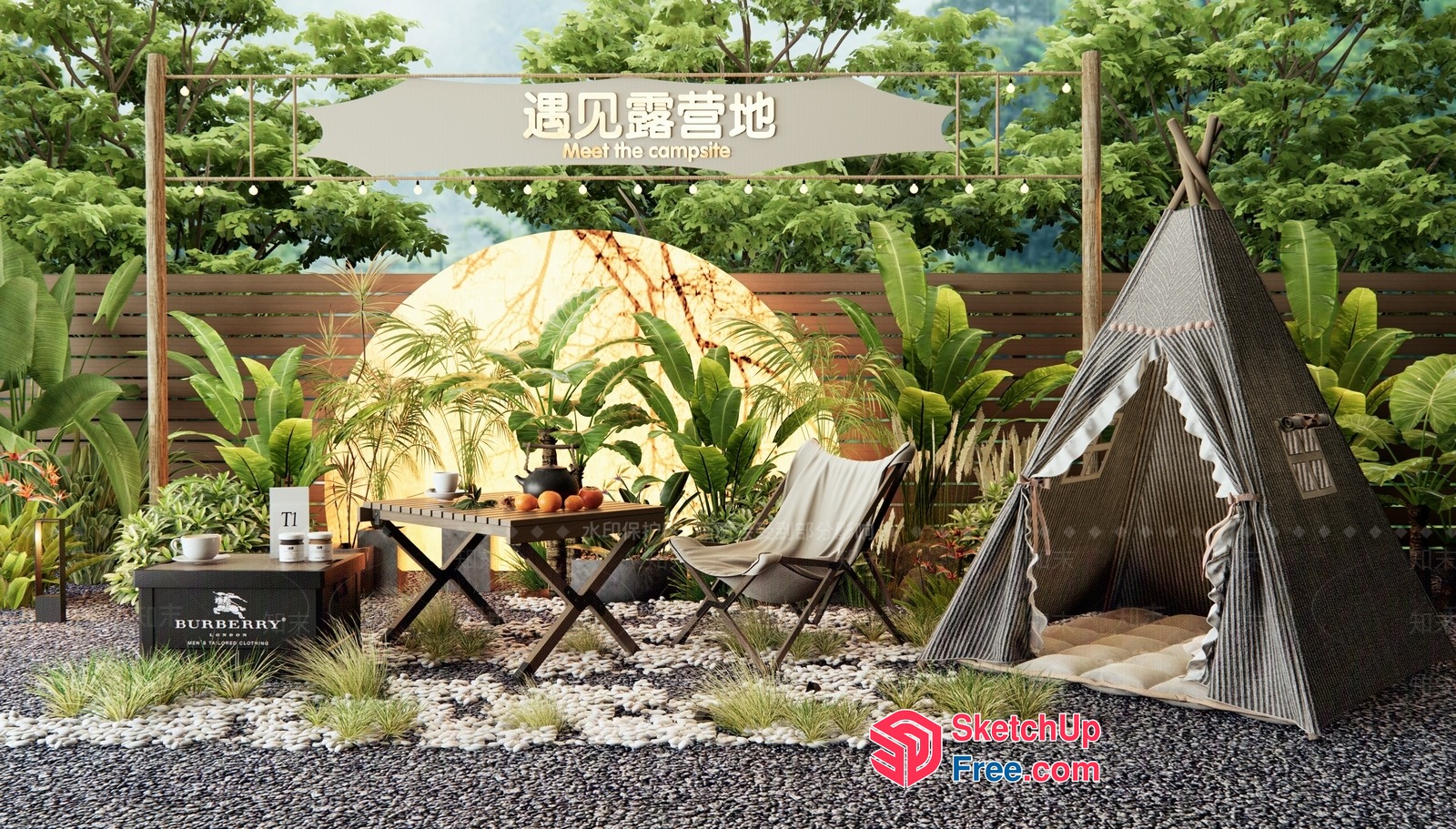 Outdoor Camping Scene 3D SketchUp File