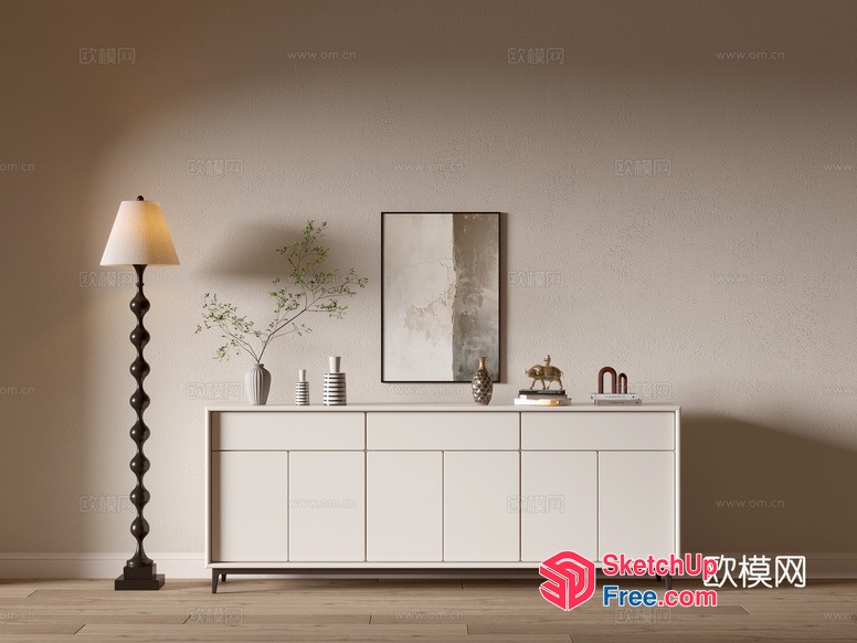 Modern Minimalist Living Room Decor 3D SketchUp File