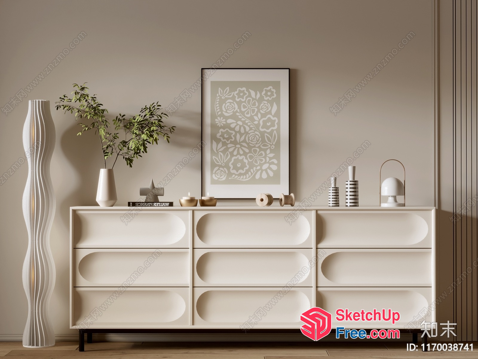 Minimalist White Furniture And Decor 3D SketchUp File