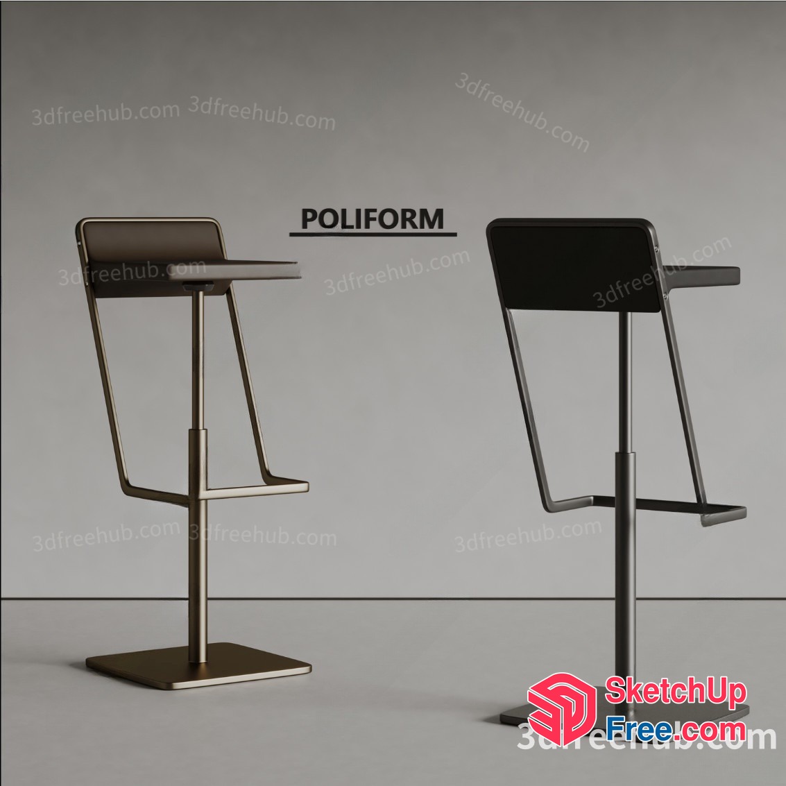 Poliform Bar Stools 3D SketchUp File