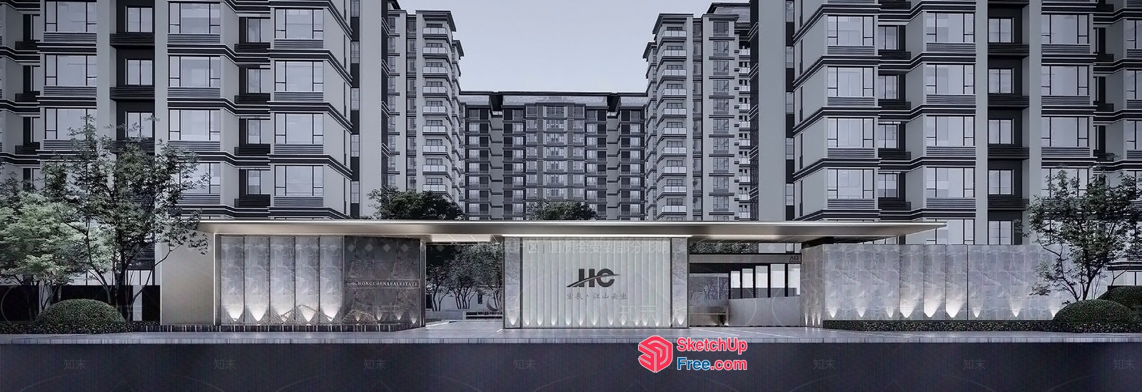 Modern Urban Residential Complex 3D SketchUp File