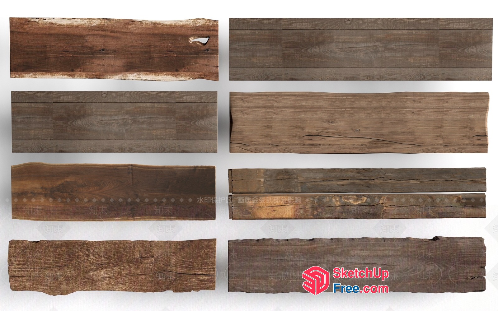 Rustic Wooden Planks Collection 3D SketchUp File