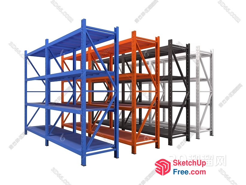 Industrial Shelving Units 3D SketchUp File