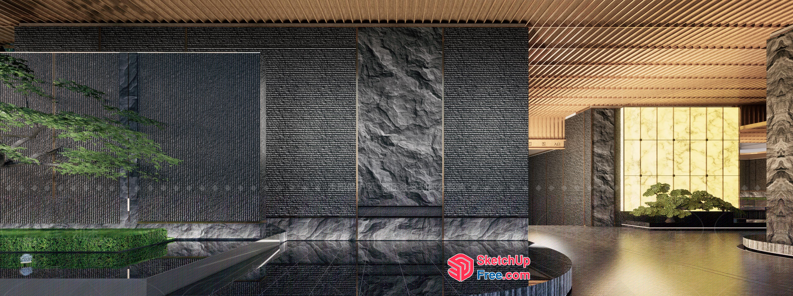 Elegant And Modern Japanese-Style Interior 3D SketchUp File
