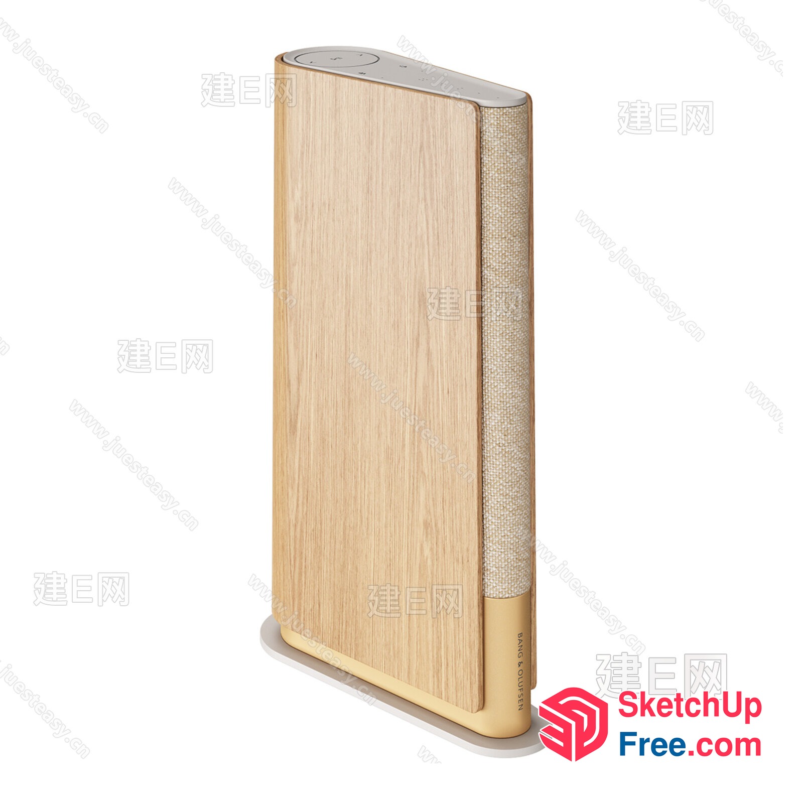 Wood-Grain Style Book-Shaped Speaker 3D SketchUp File