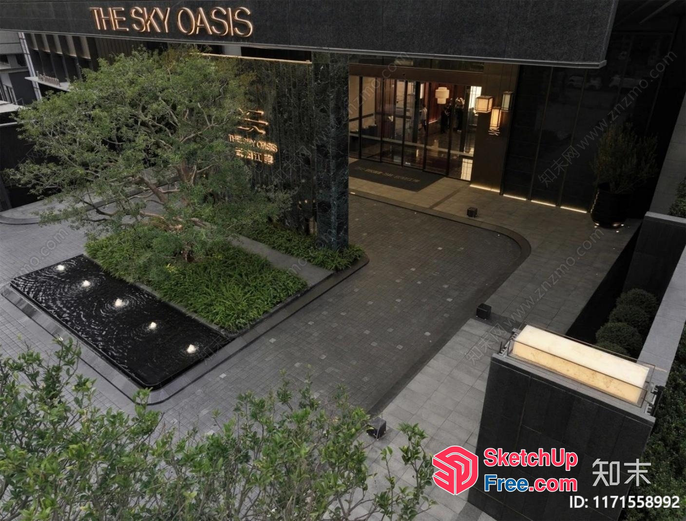 Elegant Entrance To The Sky Oasis 3D SketchUp File