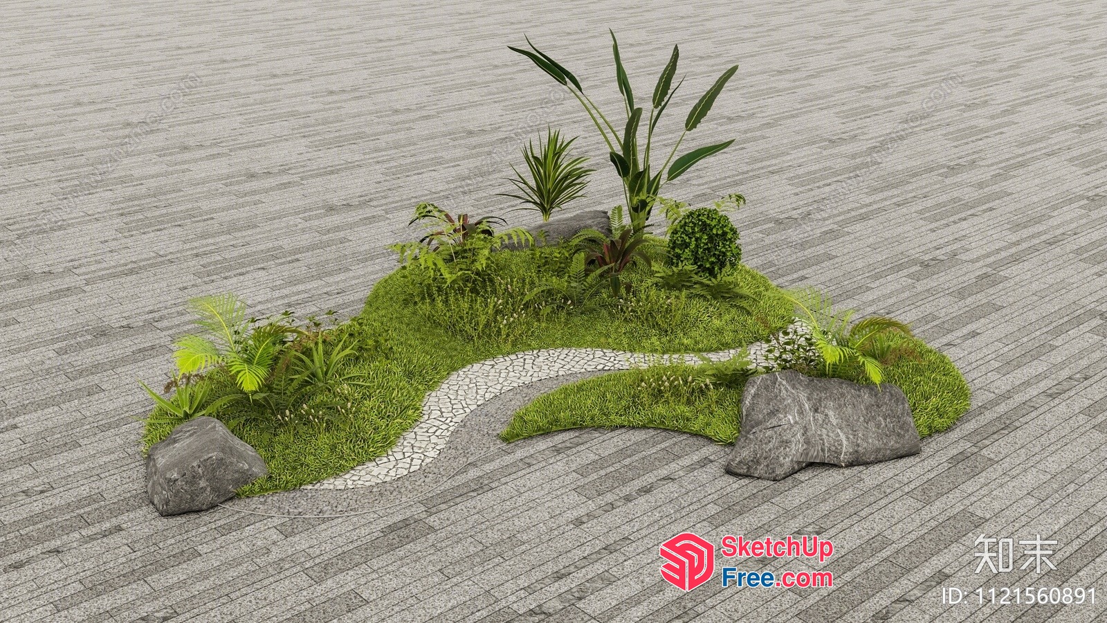 Serene Garden Oasis 3D SketchUp File