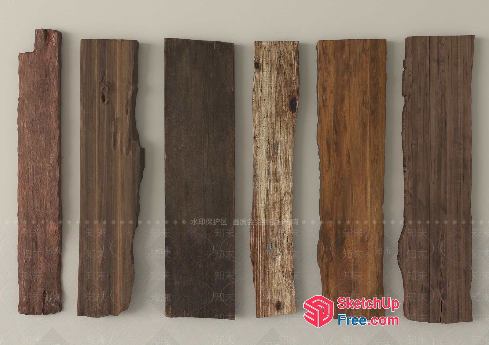 Wooden Planks In Various Styles And Textures 3D SketchUp File