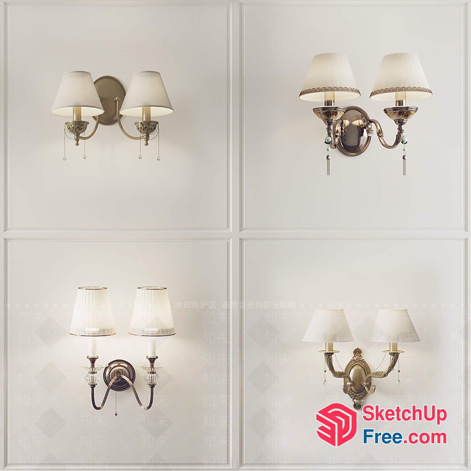 Elegant Wall Lighting Fixtures 3D SketchUp File