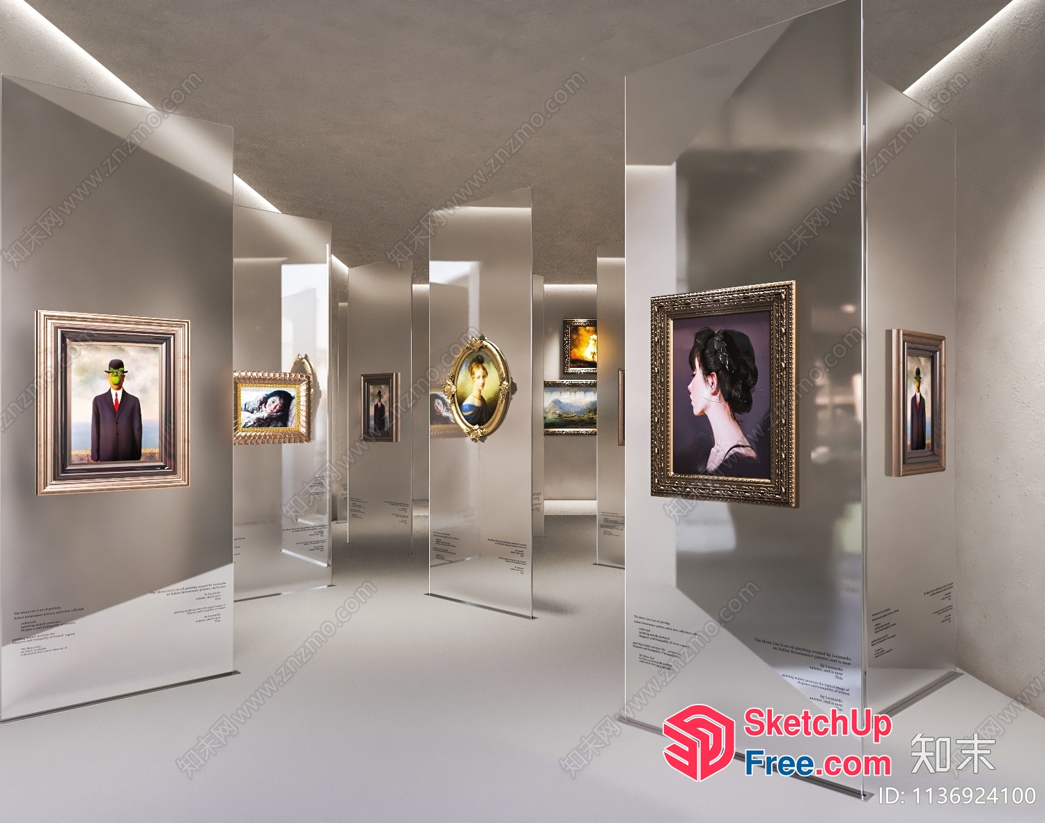 Modern Art Gallery Interior 3D SketchUp File