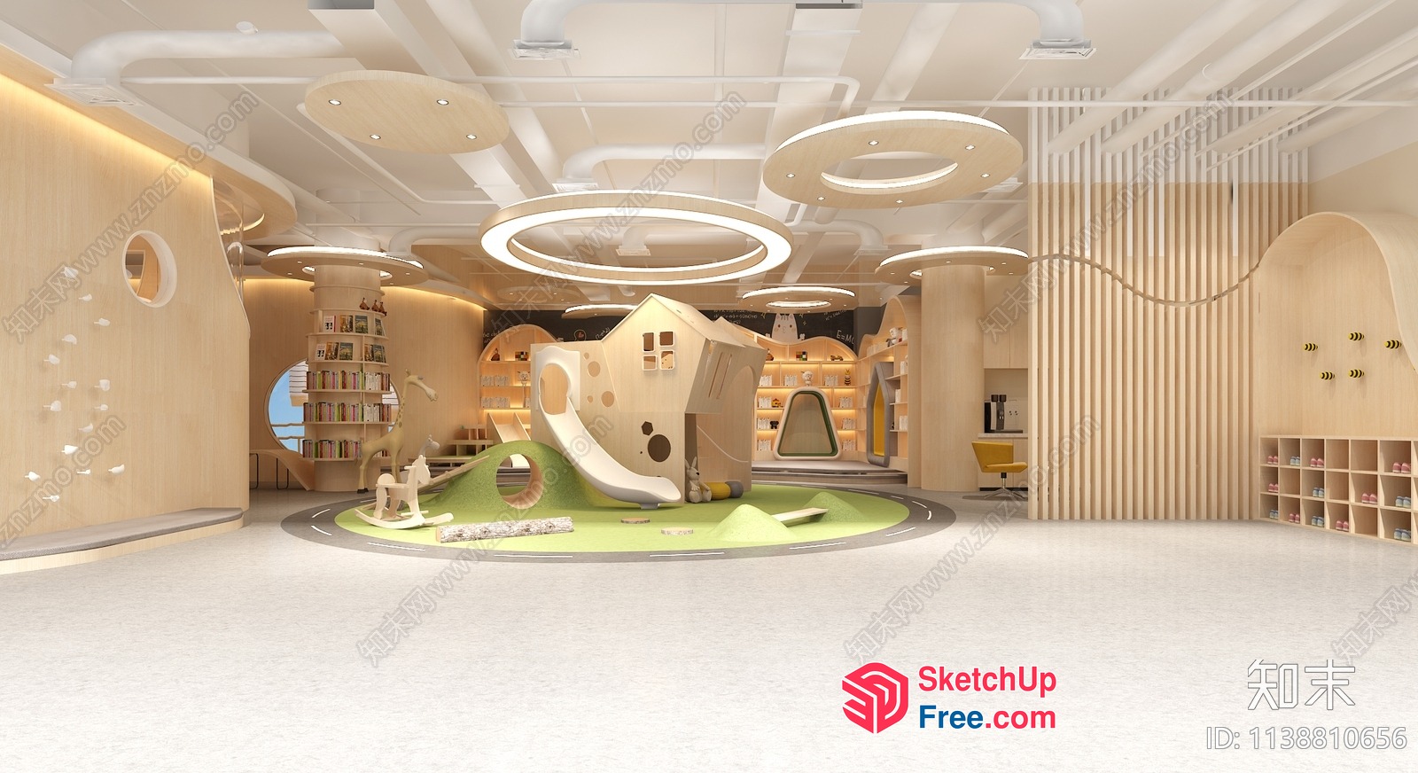 Modern Minimalist Japanese Style Children'S Playroom Interior 3D SketchUp File