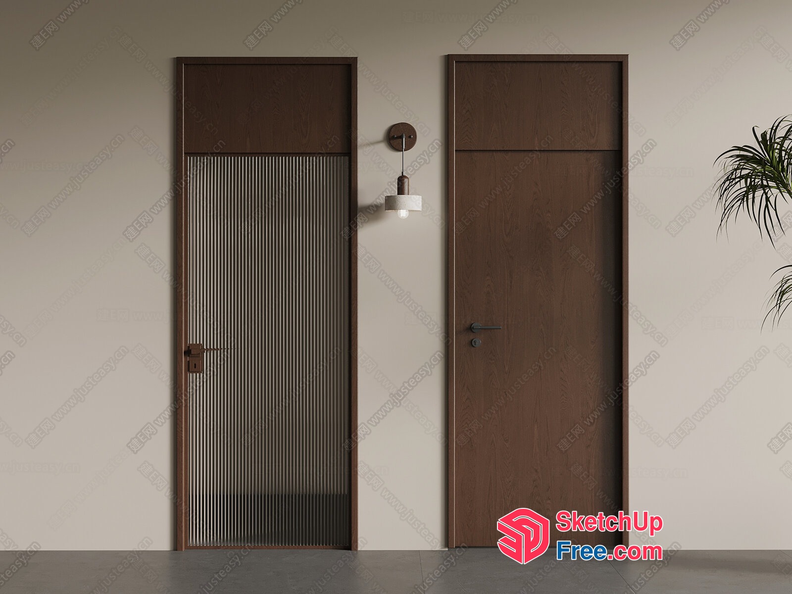 Modern Interior Design Featuring Doors And Windows 3D SketchUp File
