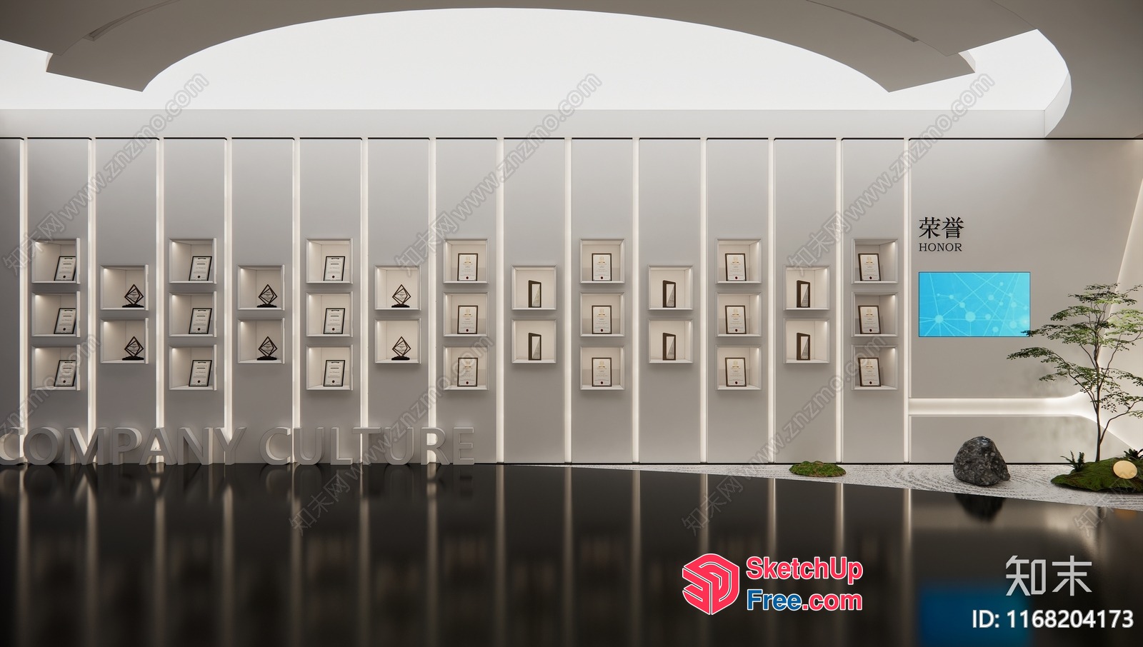 Minimalist Japanese-Style Interior With White Shelves And Decor 3D SketchUp File