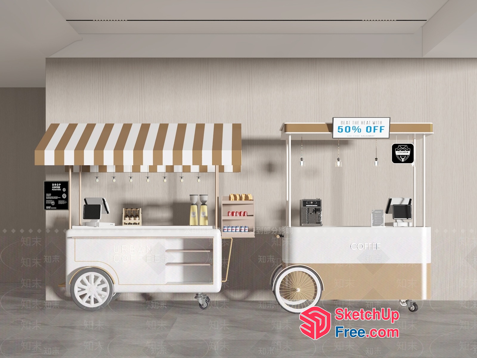 Coffee Shop With Modern And Elegant Design 3D SketchUp File
